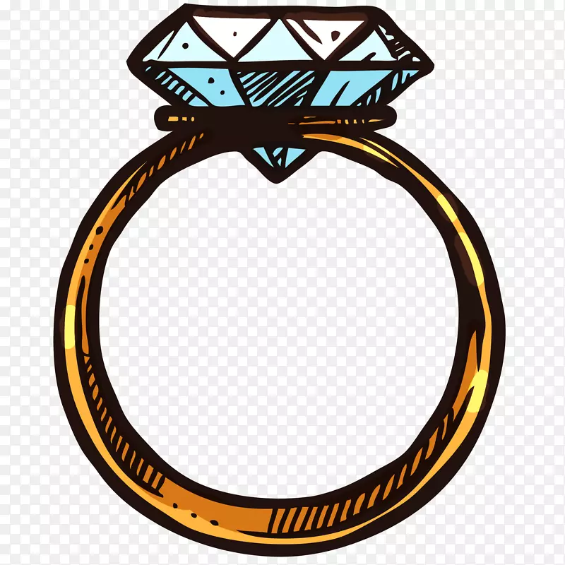 钻石戒指矢量插画