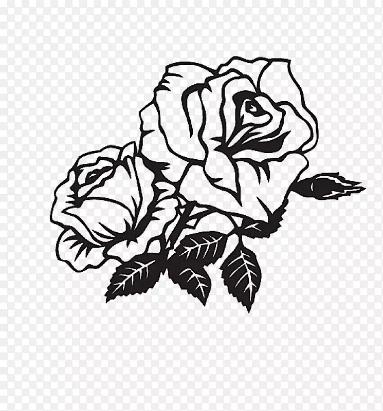 两朵黑白玫瑰花