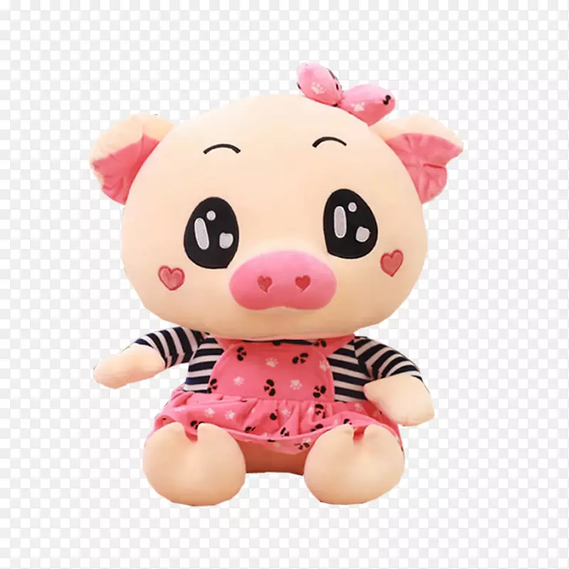 粉色大眼睛小猪公仔设计