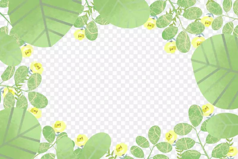 绿色纹理创意植物边框