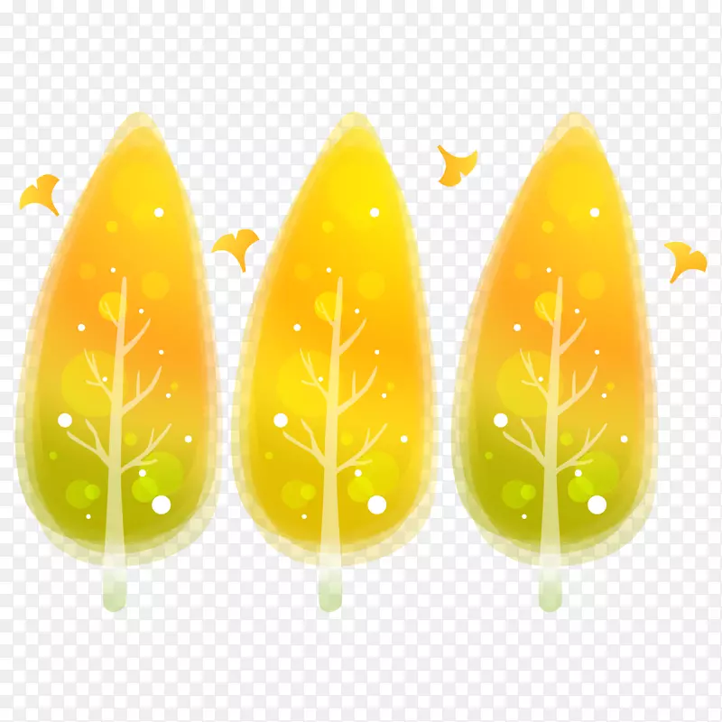 精美炫彩黄色小树苗