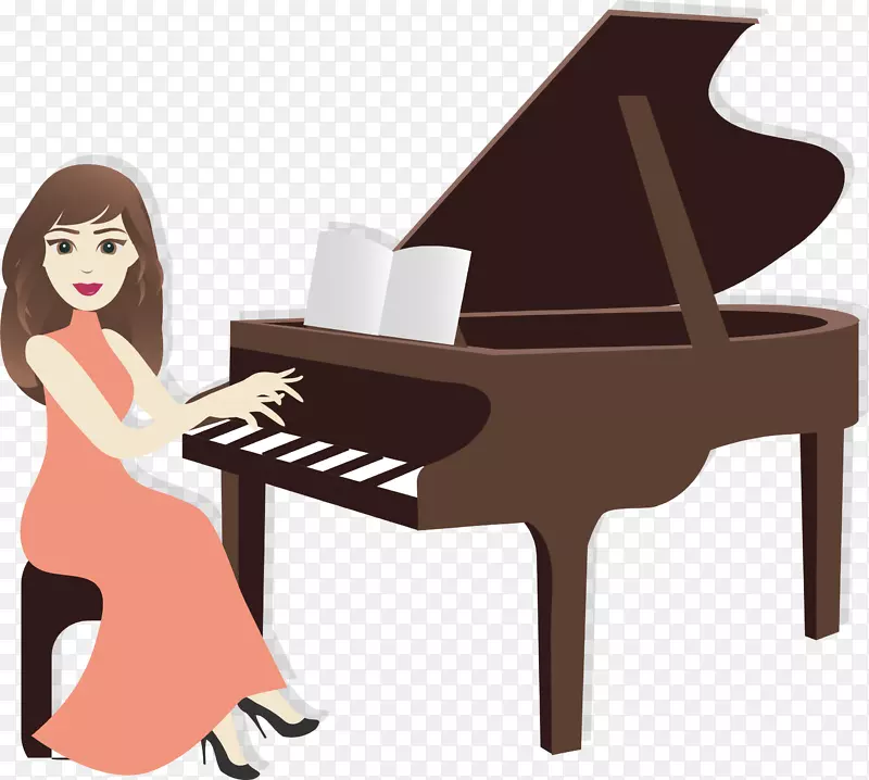 美女弹奏钢琴