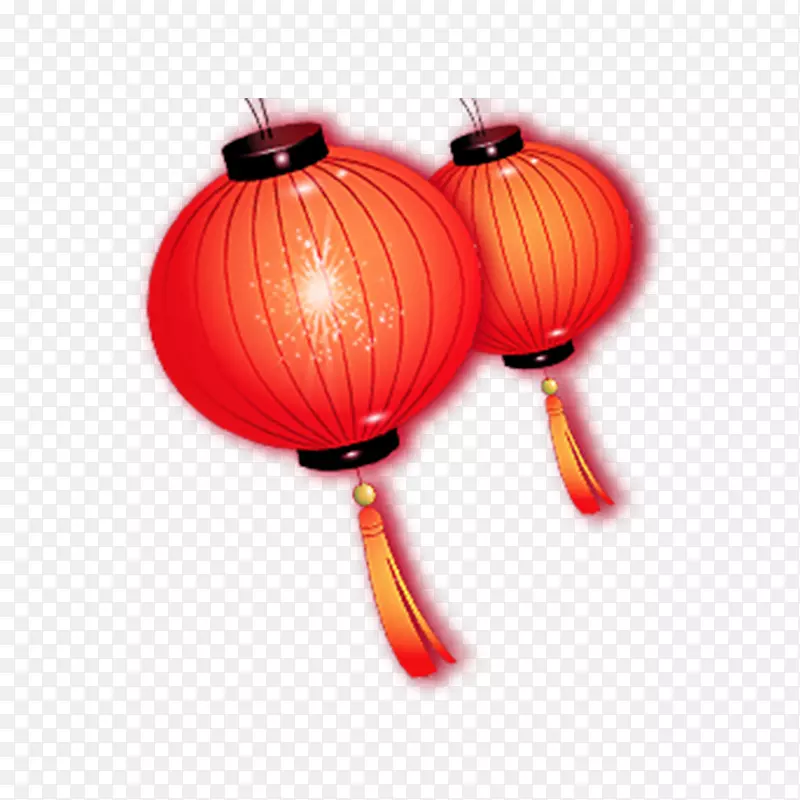 新年红色中国风灯笼装饰