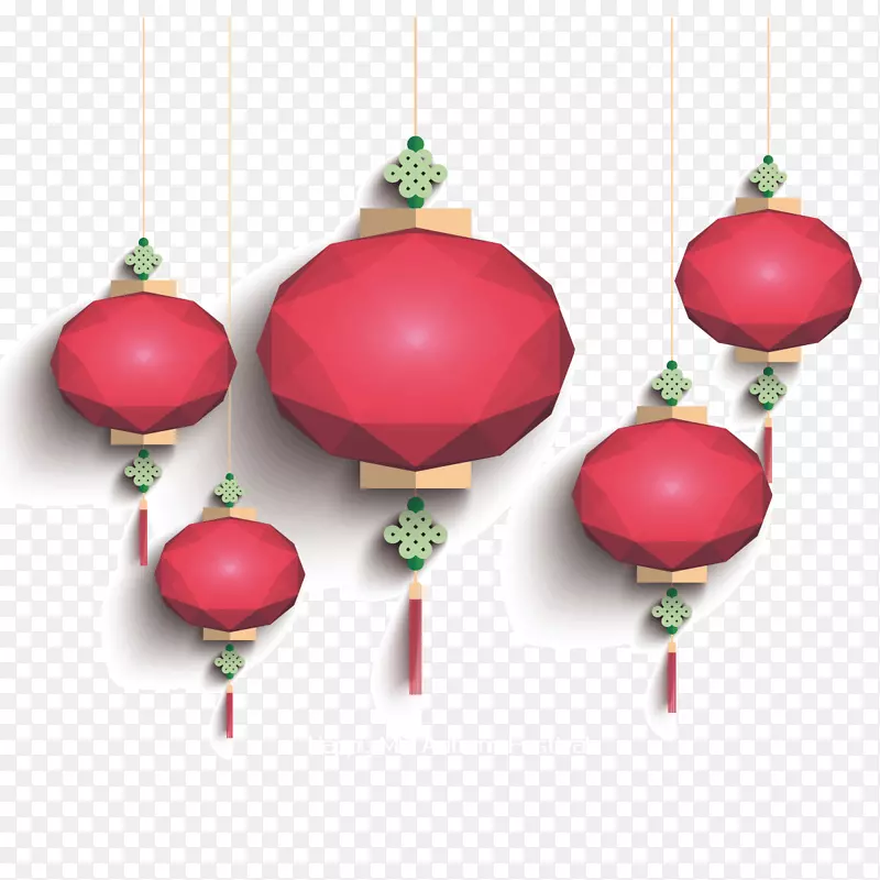 红色中国风灯笼插画