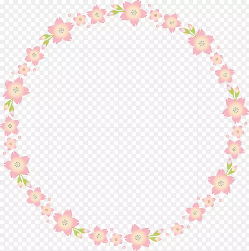 粉色清新春季花环