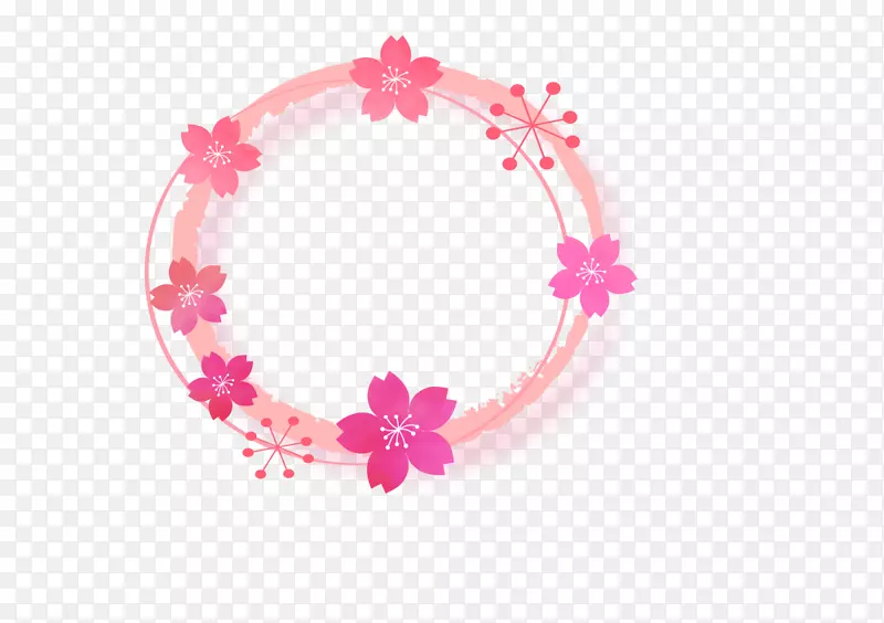 粉色清新春季花环