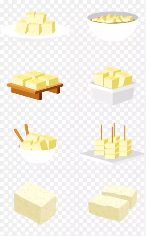 方豆腐块豆腐串卡通食物矢量图形