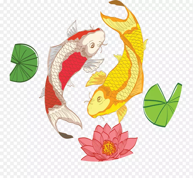 手绘风中国风金鱼