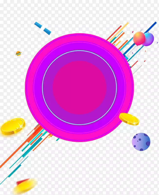紫色创意圆形促销图标