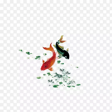 中国风水墨素材金鱼素材