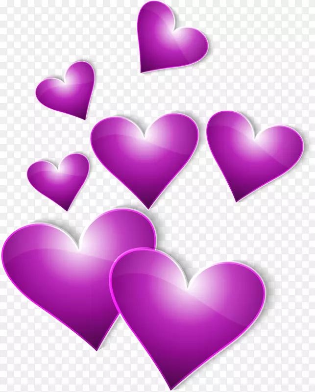 紫色情人节漂浮爱心