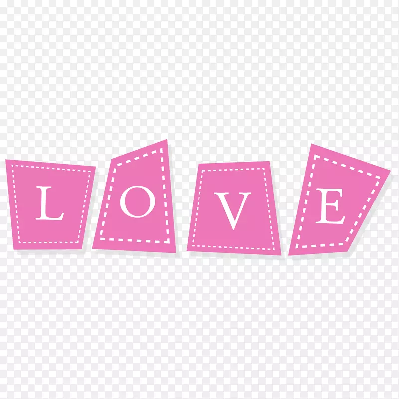 粉色卡通LOVE字母