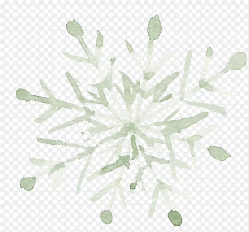 唯美清新的水彩雪花