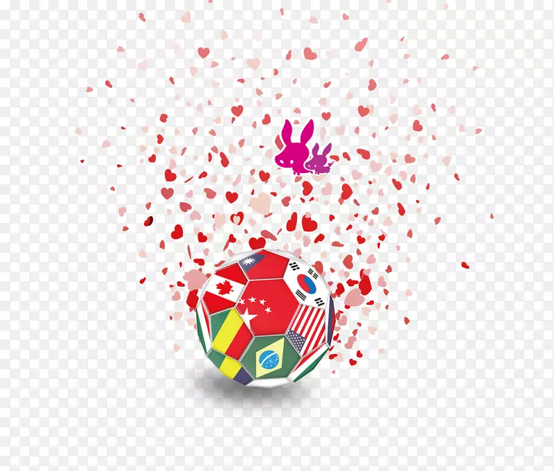 红色炫酷碎片世界杯足球插画
