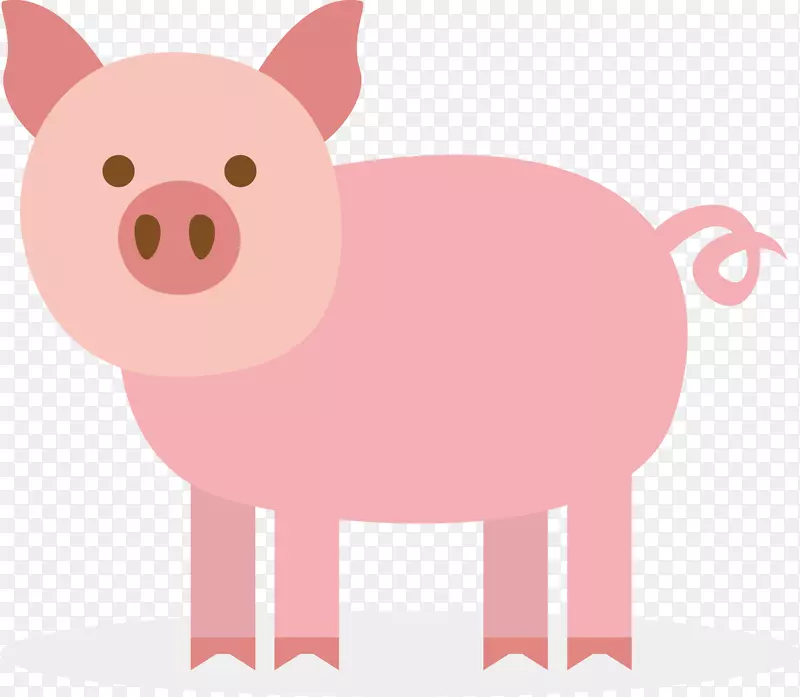 粉色小猪图标矢量图