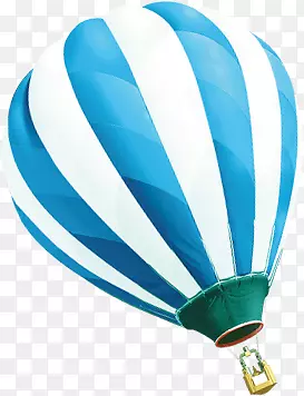 白蓝卡通条纹热气球