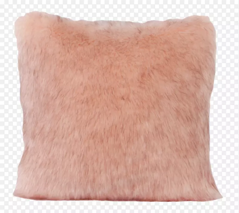 毛茸茸的粉色抱枕实物