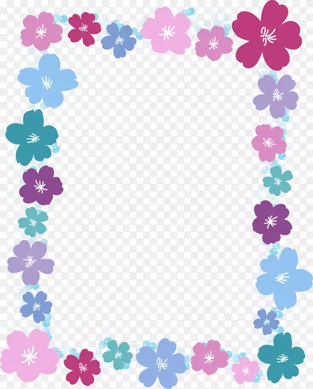 彩色春季花朵框架