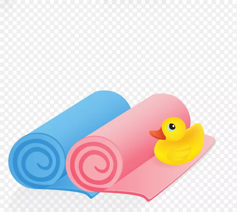 彩色毛巾和小黄鸭