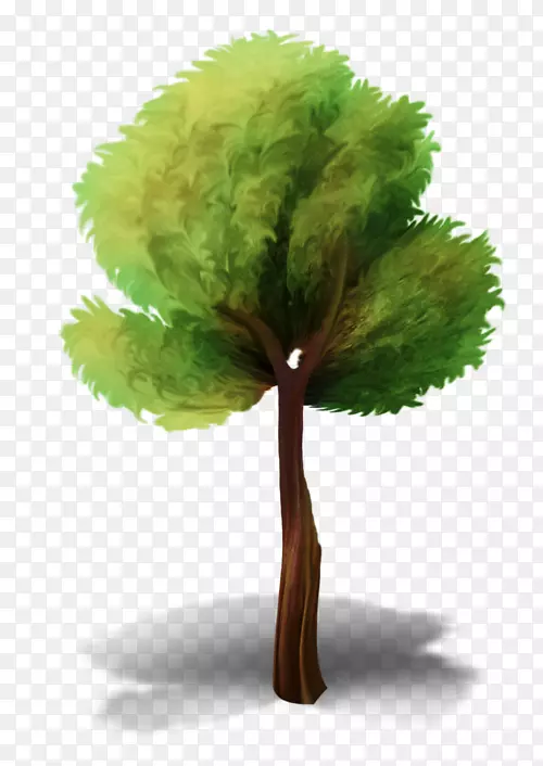 油画风树——植树节免扣素材