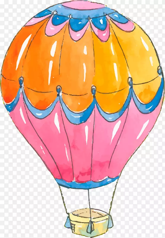 彩色圆弧热气球元素