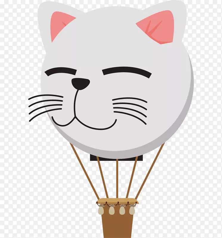 猫咪头像热气球图