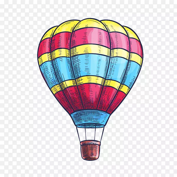 卡通装饰热气球小清新插画