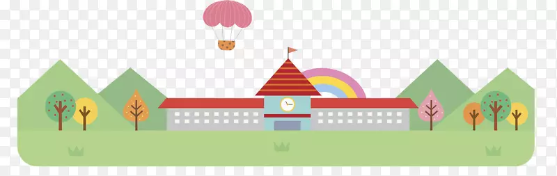 卡通创意学校展板免抠图
