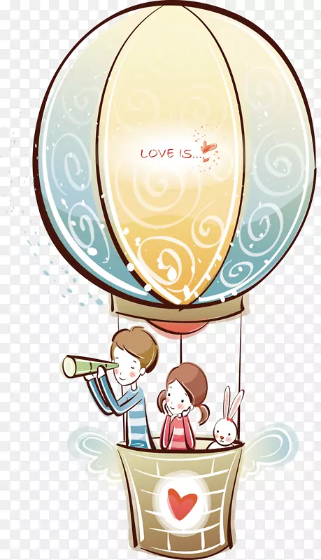 热气球上的情侣