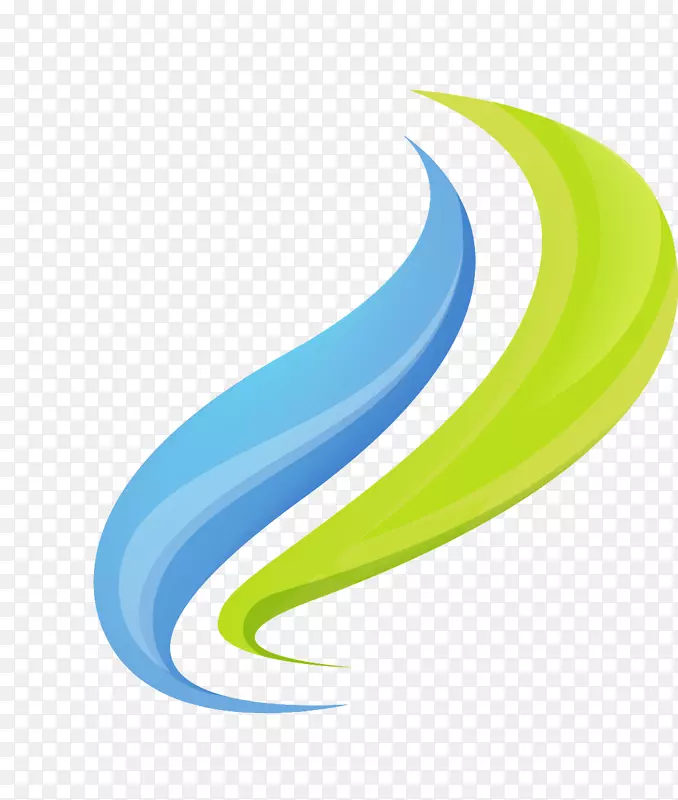 蓝绿色海浪波纹式logo元素