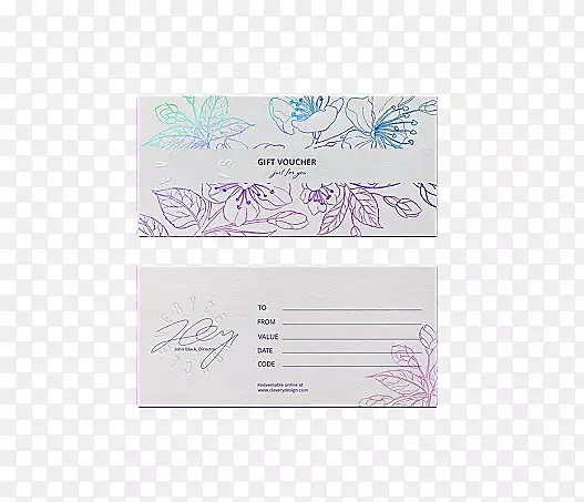 蓝紫色花纹信封PNG