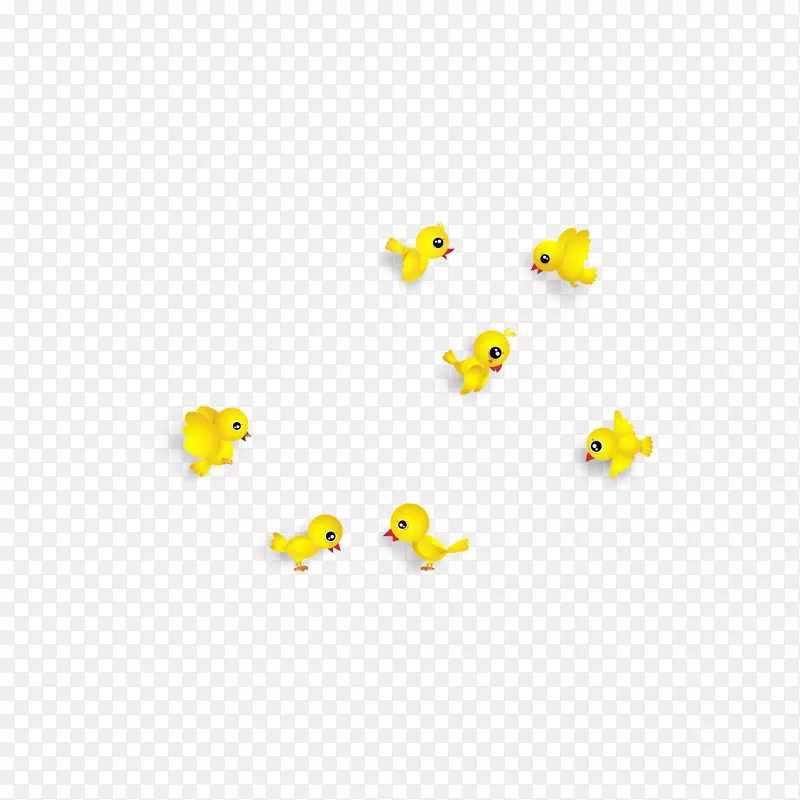 一群黄色飞翔的小鸟