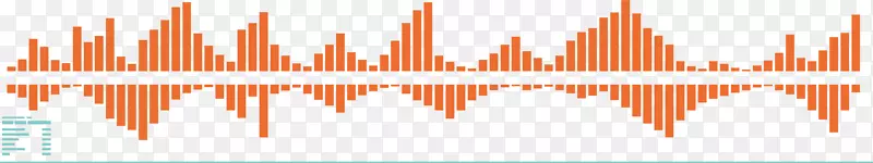 橘色音频声波电流线条元素素材