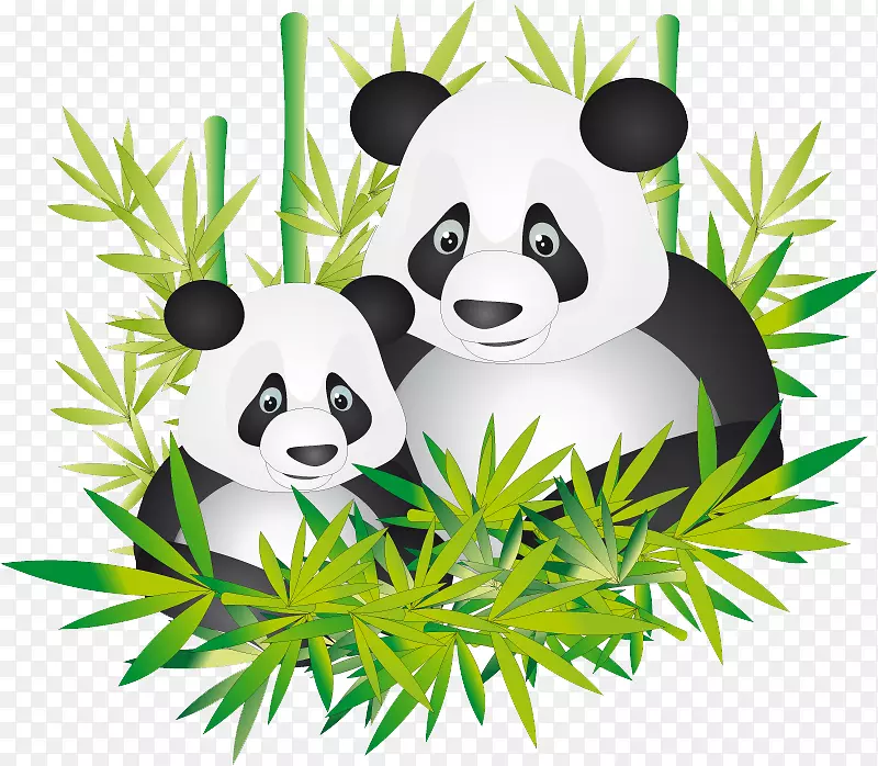 大小熊猫母子