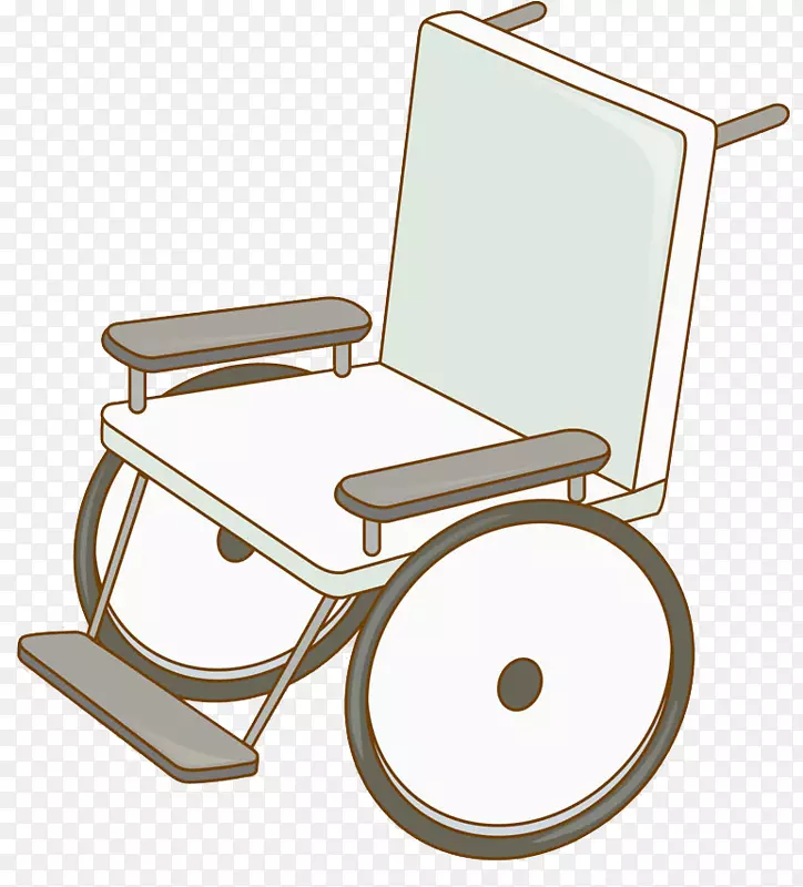 手绘卡通轮椅免抠图