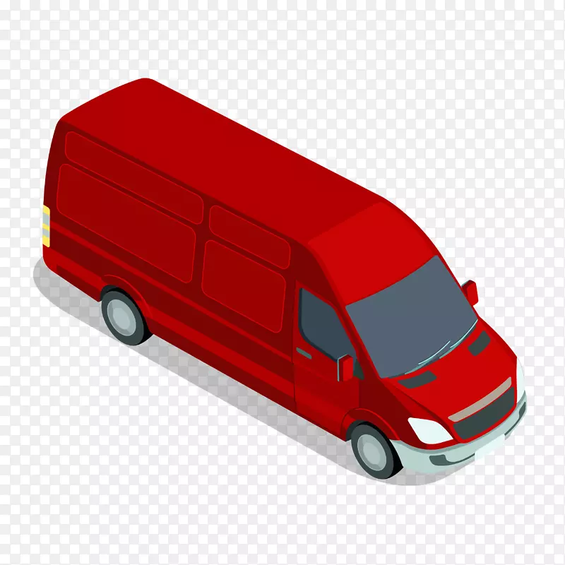 红色加长版货车素材图案