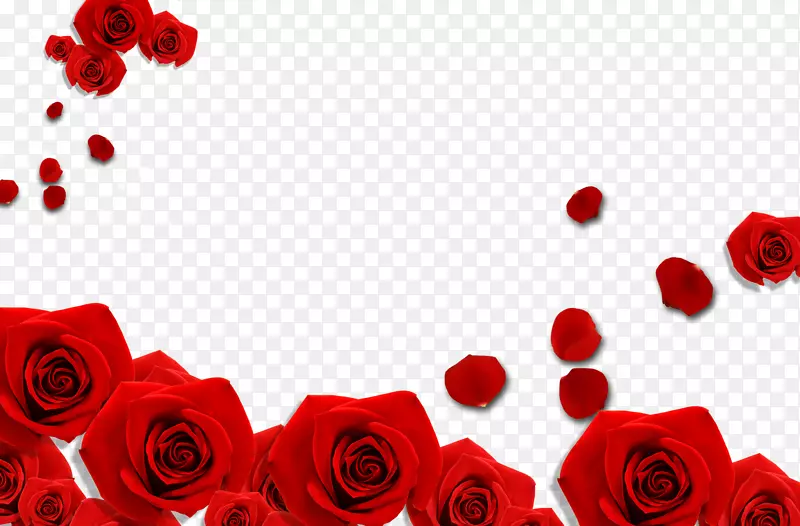 免抠红色玫瑰花装饰