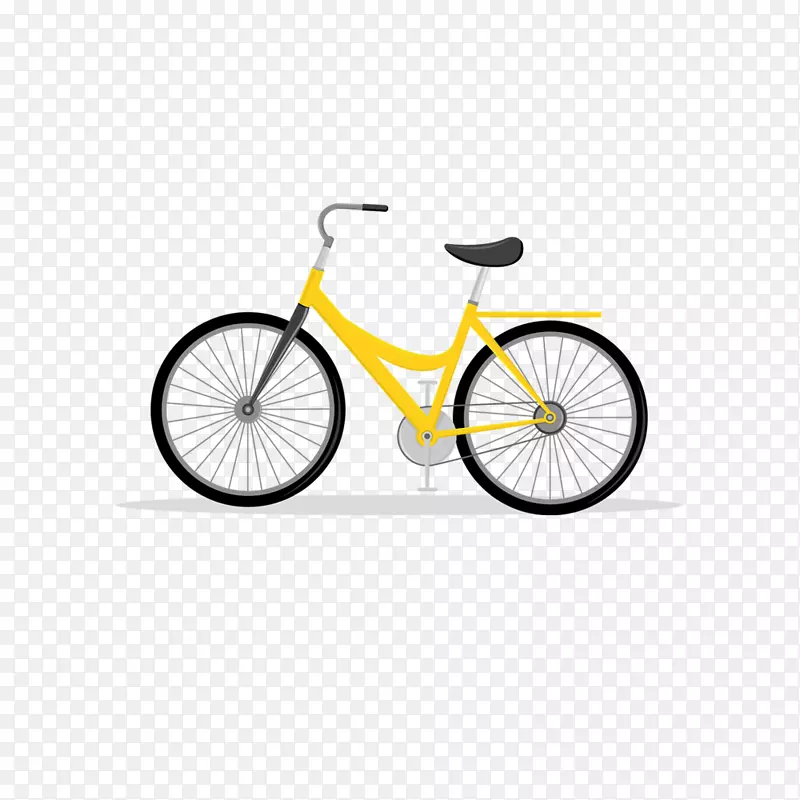 卡通手绘黄色的自行车