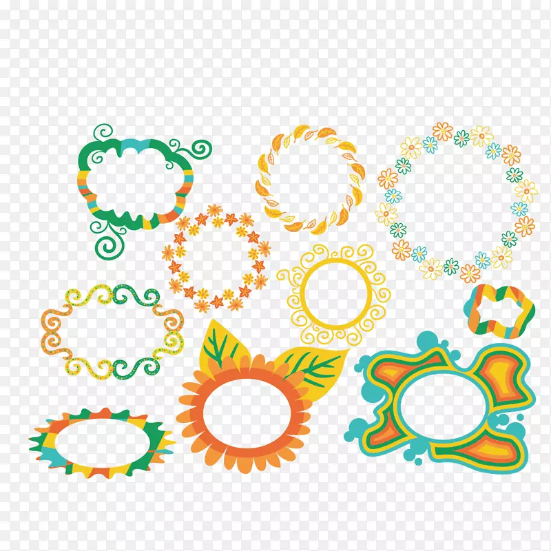 矢量彩色花纹