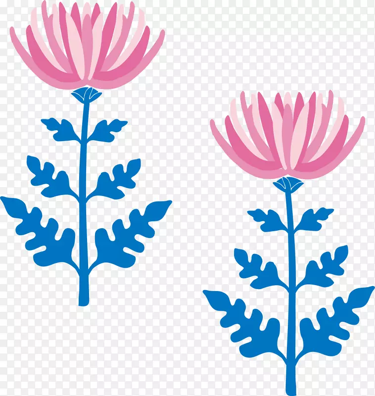 粉色菊花装饰图案