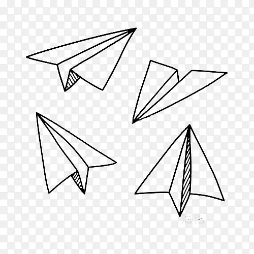 四个手绘纸飞机