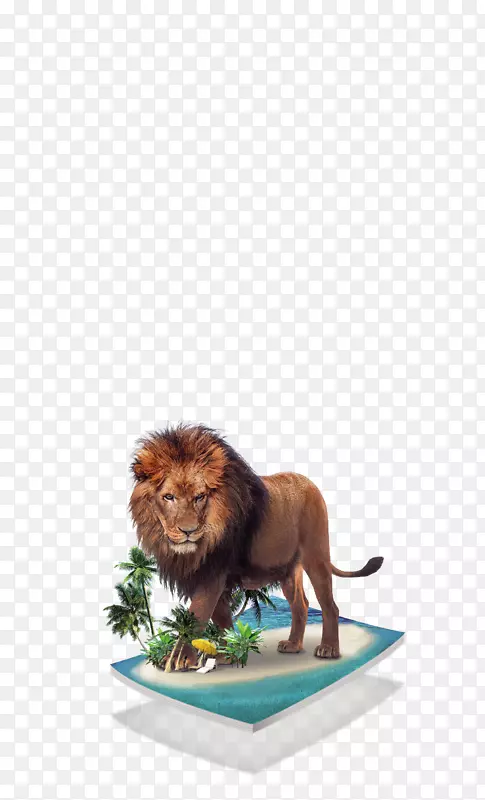 狮子创意悬浮素材