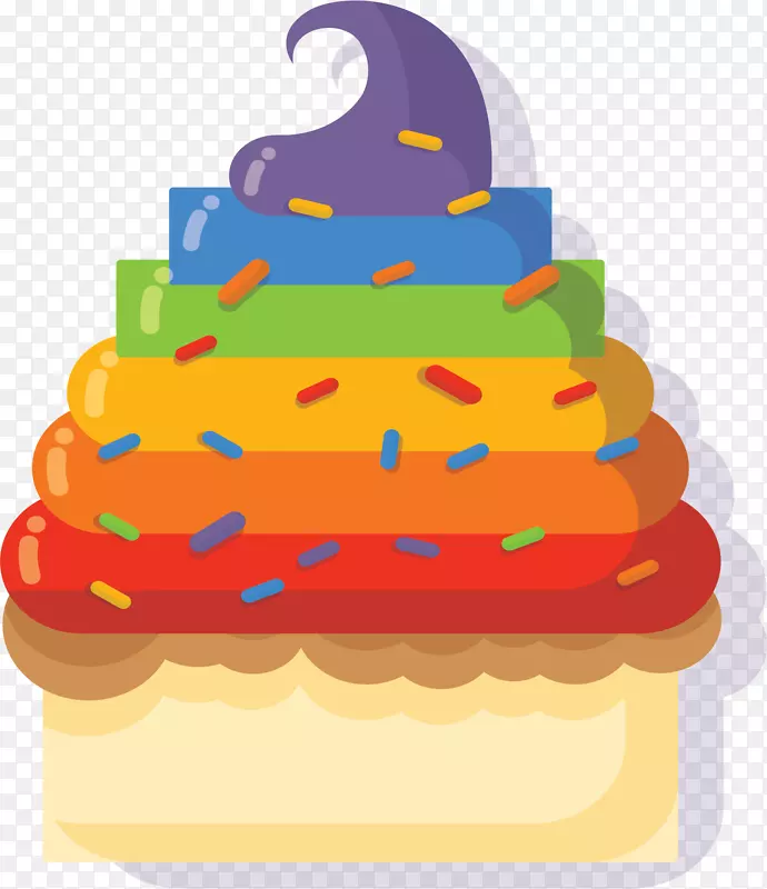 七色彩虹杯子蛋糕