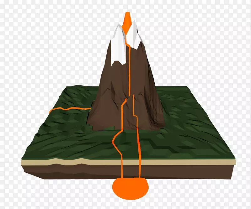 3D立体火山喷发模板png