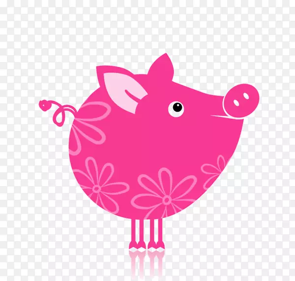 卡通可爱粉红小猪