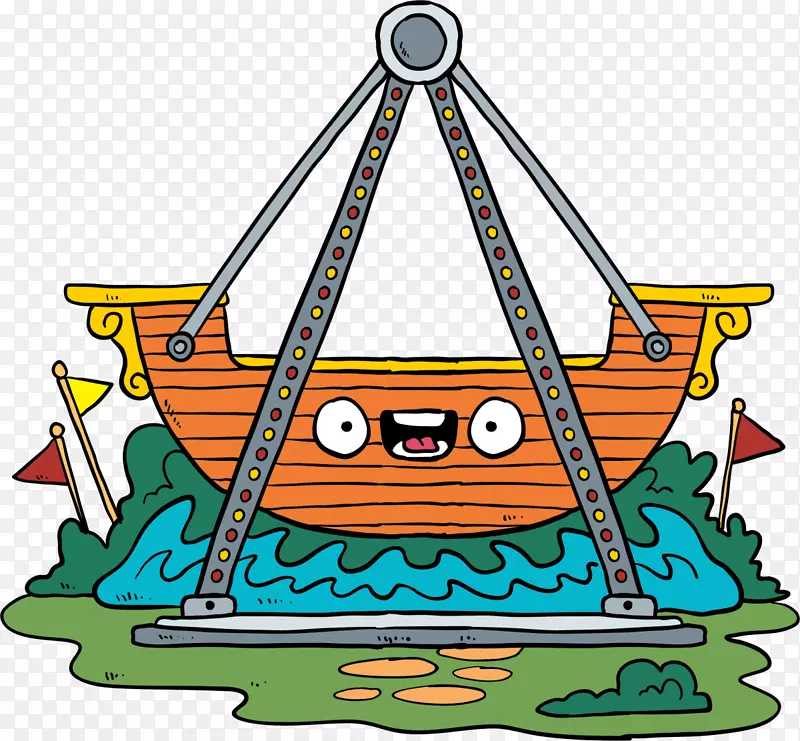 儿童节橙色海盗船