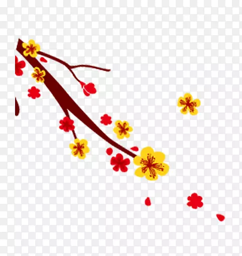 寒冬花朵装饰免扣素材