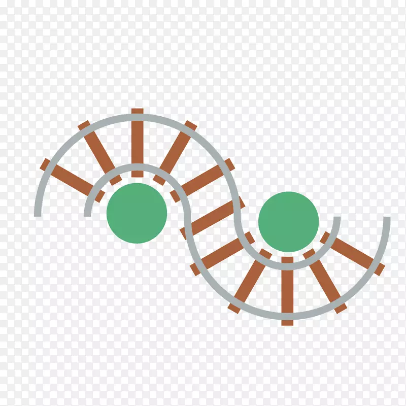拐弯火车轨道矢量图