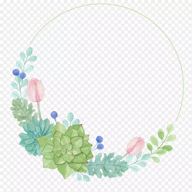 卡通花卉植物边框设计