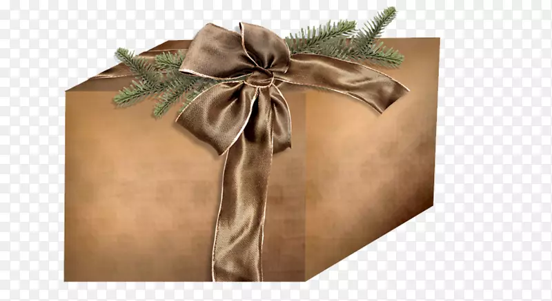 圣诞节棕色礼品盒素材